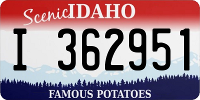 ID license plate I362951