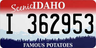 ID license plate I362953