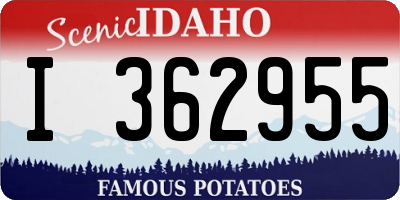 ID license plate I362955