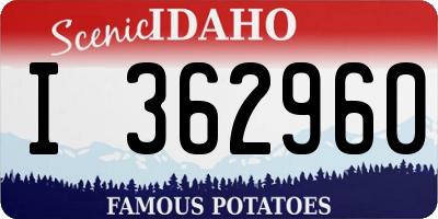 ID license plate I362960