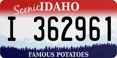ID license plate I362961
