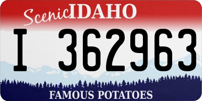 ID license plate I362963