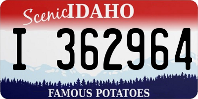 ID license plate I362964