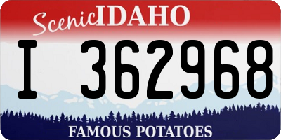 ID license plate I362968