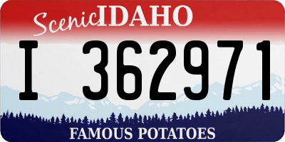 ID license plate I362971