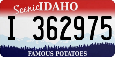ID license plate I362975