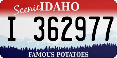 ID license plate I362977