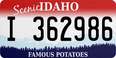 ID license plate I362986