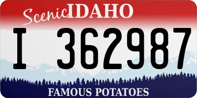 ID license plate I362987