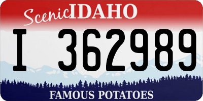 ID license plate I362989