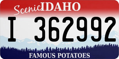 ID license plate I362992