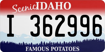 ID license plate I362996