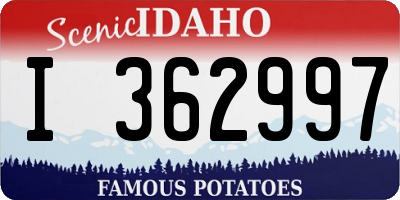 ID license plate I362997