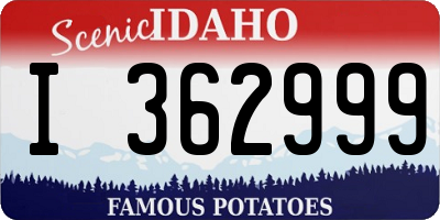 ID license plate I362999