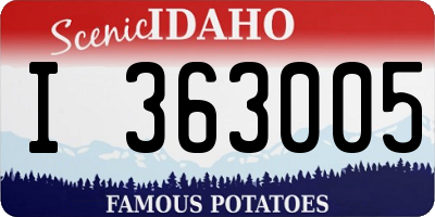 ID license plate I363005