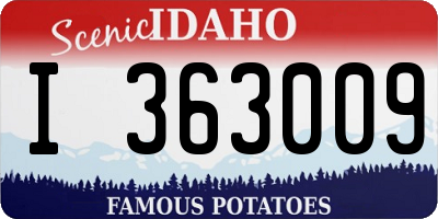 ID license plate I363009