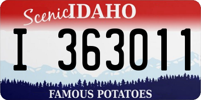 ID license plate I363011