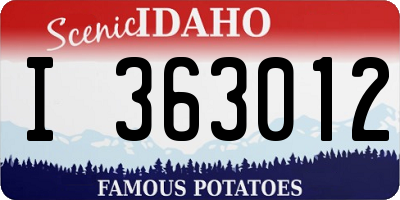 ID license plate I363012