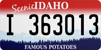 ID license plate I363013