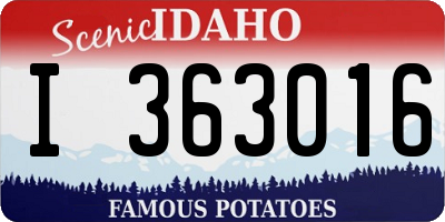 ID license plate I363016