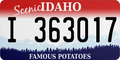ID license plate I363017