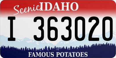 ID license plate I363020