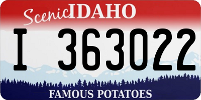 ID license plate I363022