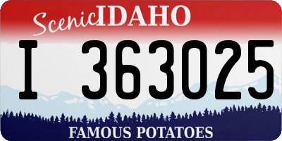 ID license plate I363025