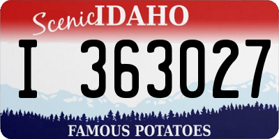 ID license plate I363027