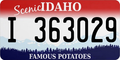 ID license plate I363029