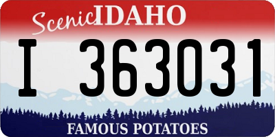 ID license plate I363031