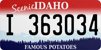 ID license plate I363034