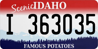 ID license plate I363035