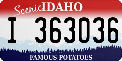 ID license plate I363036