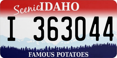 ID license plate I363044
