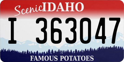 ID license plate I363047