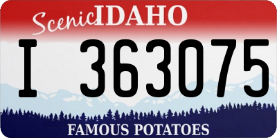 ID license plate I363075