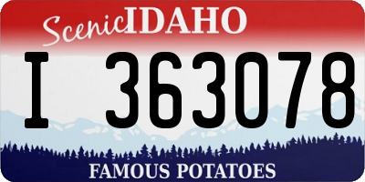 ID license plate I363078