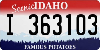 ID license plate I363103