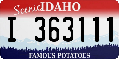 ID license plate I363111