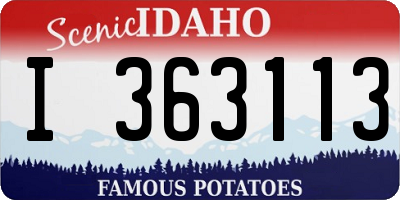ID license plate I363113