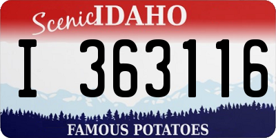 ID license plate I363116