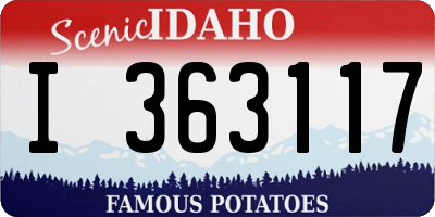 ID license plate I363117