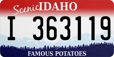 ID license plate I363119