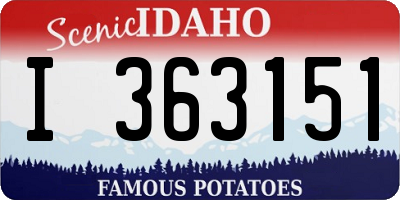 ID license plate I363151
