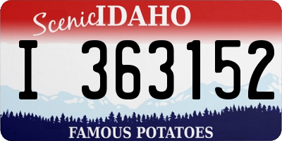 ID license plate I363152
