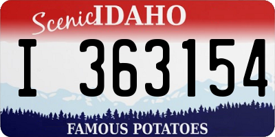 ID license plate I363154