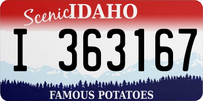 ID license plate I363167
