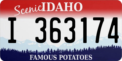 ID license plate I363174