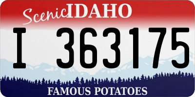 ID license plate I363175